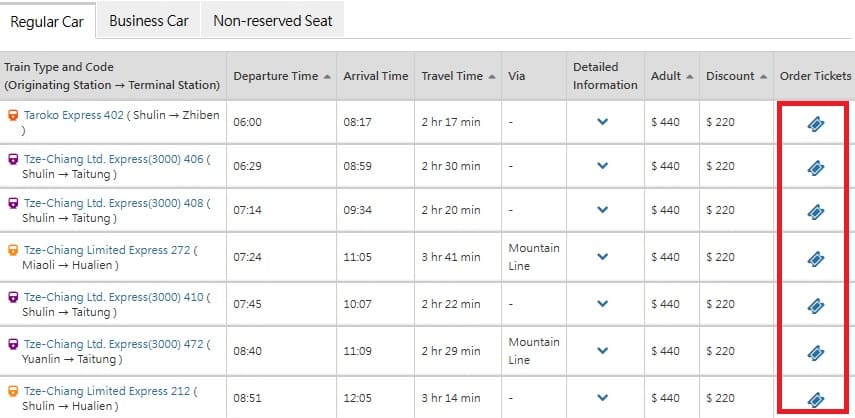 How to Book Taiwan Railway Tickets